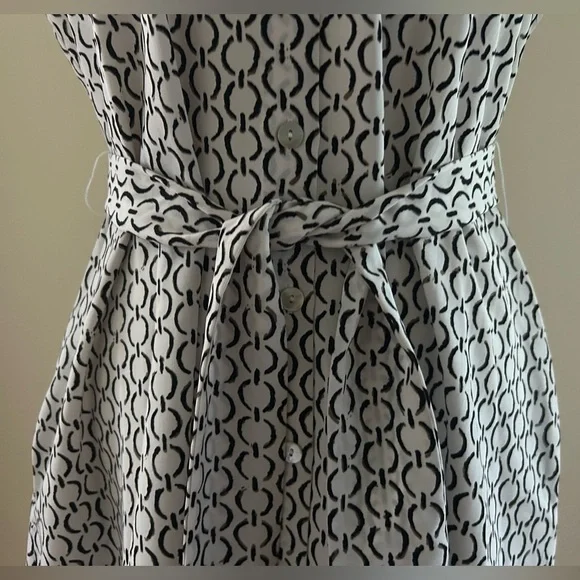 CUTE White w/Black/Brown Dress - Picture 3 of 7